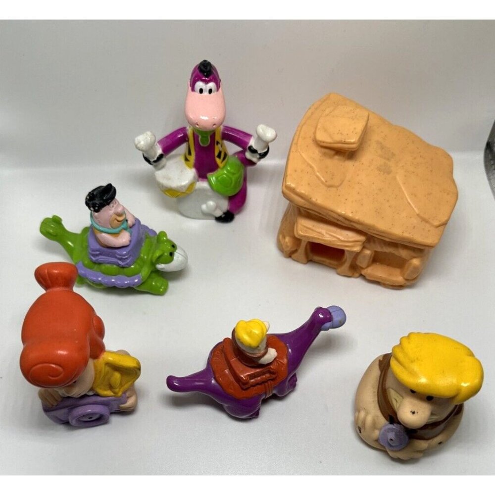 Vintage Flintstones Toys Lot of 6 Wilma Fred Barney Dino House Loose Figures 90s - Picture 4 of 7